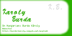 karoly burda business card