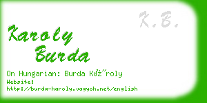 karoly burda business card